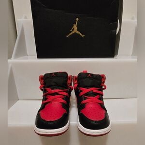 Jordan 1 - Mid Alternate Bred - Size 7C Toddler Red Black White - DQ8425-060